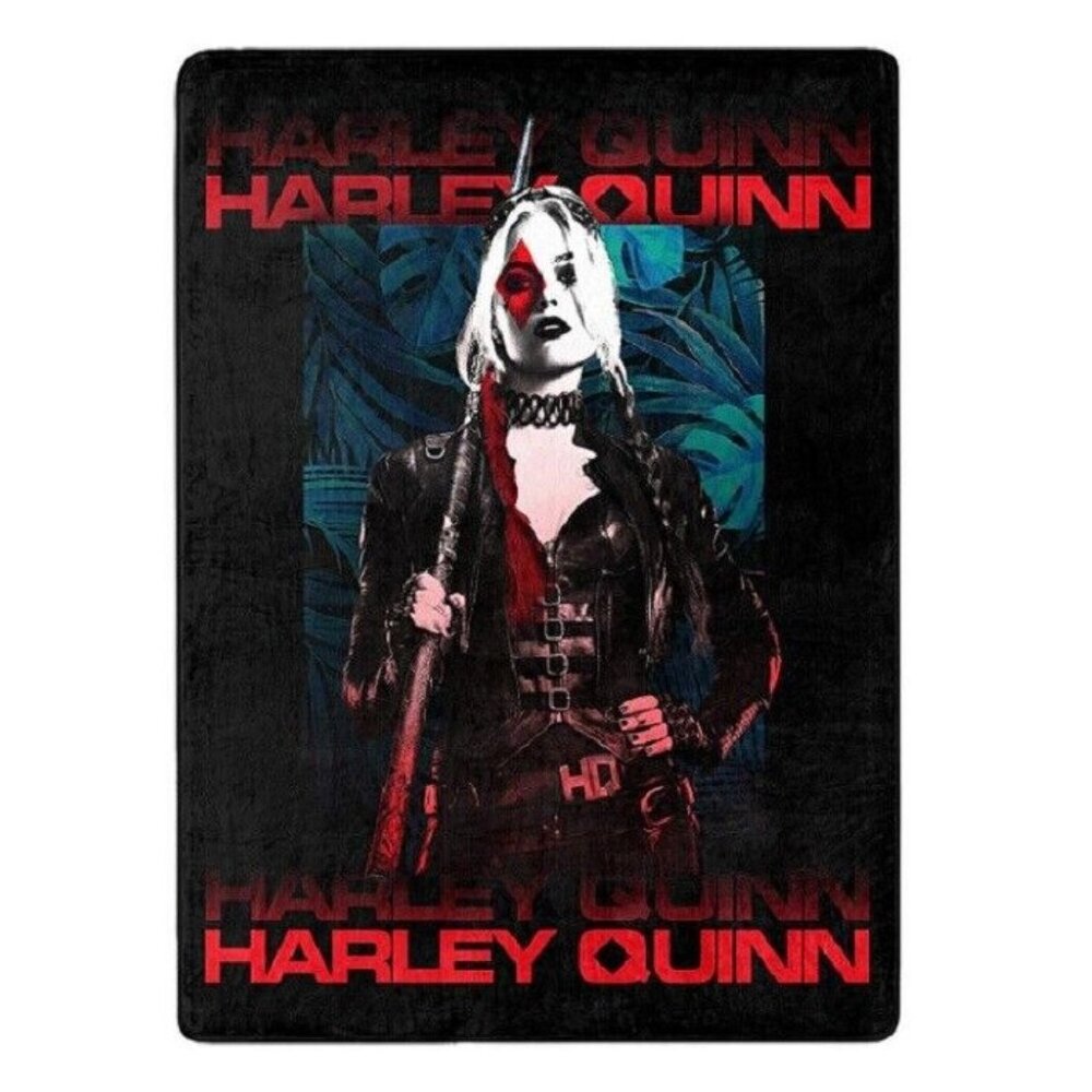 New Harley Quinn Plush Fleece Throw Gift Blanket Suicide Squad 2 Movie Villain
